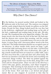 Why Don&#39;t You Dance? (Raymond Carver)