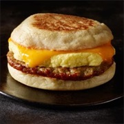 Sausage, Egg and Cheese on an English Muffin