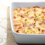 Bacon, Egg, and Cheese Ostrich Egg Bake