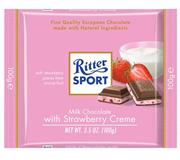 Ritter Sport Milk Chocolate With Strawberry Creme