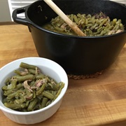 Country Style Iron Kettle Green Beans and Bacon