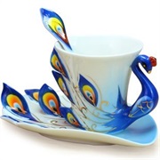 Peacock Cup and Saucer