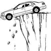Escape From a Car Hanging Over a Cliff