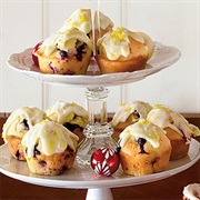 Blueberry Muffins With Lemon-Cream Cheese Glaze