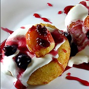 Papanasi (Donuts With Sour Cream and Fruit Jam)
