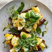 Egg Salad Tartines With Mixed Herbs