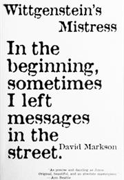 Wittgenstein&#39;S Mistress, David Markson
