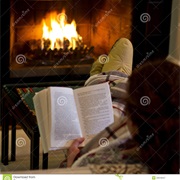 Reading in Front of a Fire