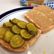 Pickle and Peanut Butter Sandwich