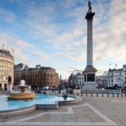 Nelson&#39;s Column, Lions and Fountains, Trafalgar Square, London