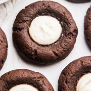 Dark Chocolate Cheesecake Thumbprint Cookies