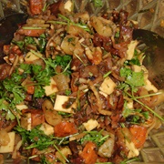 Sweet Potato Salad With Kohlrabi, Pears, Parsley, Walnuts and Vegan Cheese
