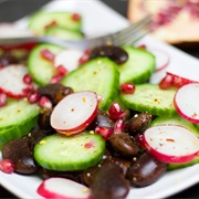 Radish Cucumber and Bean Salad With Pomegranate