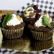 Vegan Muffins With Cream, Nuts and Dried Fruit