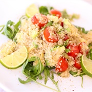 Quinoa With Tomatoes, Arugula and Lime