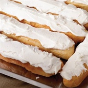Apricot Iced and Cream-Filled Long John With Marshmallows (Dream Machine)