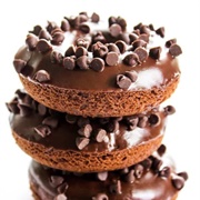 Chocolate Iced and Chocolate-Filled Donut With Chocolate Chips (Death by Chocolate)