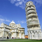Leaning by the Tower of Pisa!