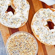 Everything Bagel With Cream Cheese, and Everything Bagel Seasoning