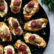 Grapes and Camembert Canapes