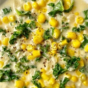 Cream of Kale and Corn Soup
