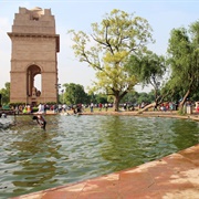 Water Channels Behind India Gate, New Delhi