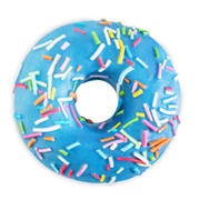 Blue Iced and Cream-Filled Chocolate Donut With Sprinkles (Sprinkler)
