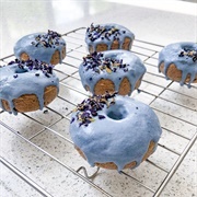 Blue Iced and Blueberry Custard-Filled Blueberry Donut (Blue Bonanza)
