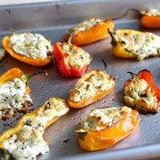 Stuffed Peppers With Goat Cheese, and Olives