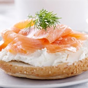 Lox and Cream Cheese Bagel
