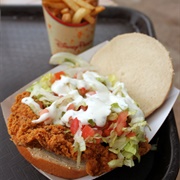 Fried Chicken Breast Sandwich and Fries