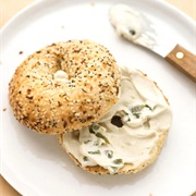 Everything Bagel With Cranberry, and Pepper Cream Cheese