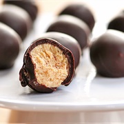 Chocolate-Topped Peanut Butter Ball