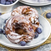 Blue Iced and Blueberry Custard-Filled Cruller (Cumulus Crullers)