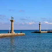 Modern Site of the Colossus of Rhodes, Greece