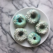 Blue Iced Blueberry Donut With Coconut (Moon Mist)