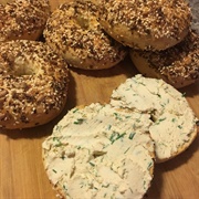 Everything Bagel With Garlic and Herb Cream Cheese