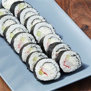 Surimi Rocket and Red Pepper California Roll