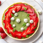 Matcha-Crusted Strawberry Pie