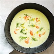 Chilled Cucumber and Prawn Soup