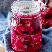 Red Cabbage, Onion and Apple Pickle