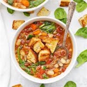 Roast Vegetable Soup With Sun-Dried Tomato Bread