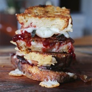 Goat Cheese and Sour Cherry Jam Sandwich