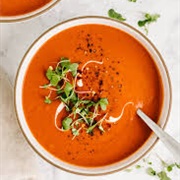 Homemade Roasted Tomato and Red Pepper Soup