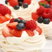 Meringue Nests With Cream and Fruit