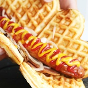 Sausage in Waffle
