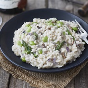 Edamame and Asparagus Risotto