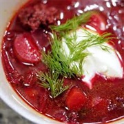 Sweet and Sour Cabbage, Beetroot and Tomato Borscht