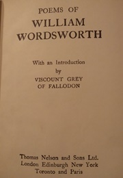 Poems of William Wordsworth (Intro Viscount Grey of Fallodon)