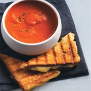 Tomato Soup Dipped Grilled Cheese